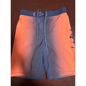 Salt Life Vapor Stretch Board Shorts Orange Blue Gradient Swim Trunks Kid Size 8